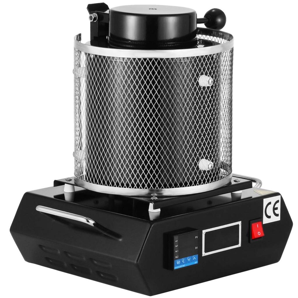 Gold Melting Furnace, 1350W, 1150 Max Temperature, Digital Electric Melting Furnace Machine, with 3 kg Ceramic Crucible, for Casting Refining Precious