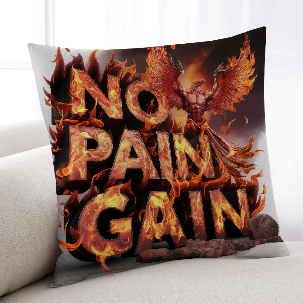 No Pain No Gain cushion cover Home Bedding Sofa living Room pillowcase Simple Soft Skin Cushion Cover Party Gift