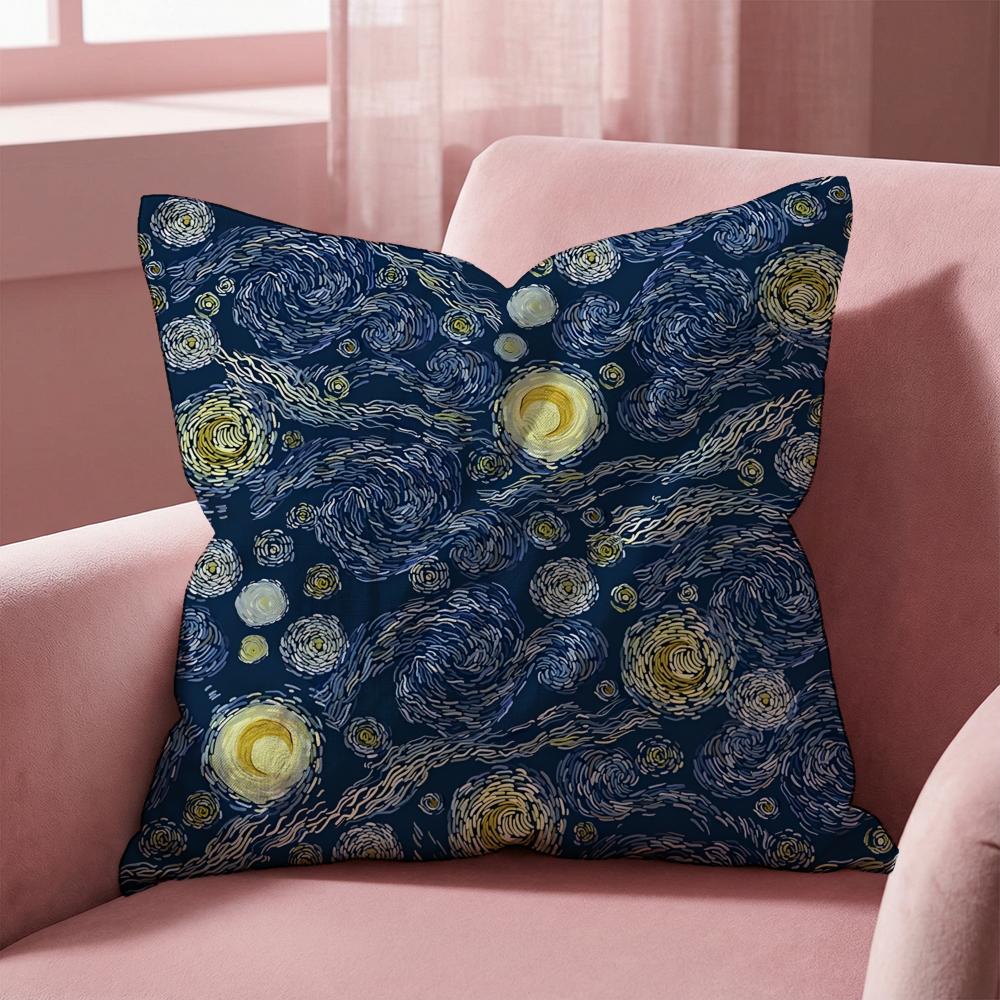 Starry Nebula Texture Cushion Cover MultiScene Pillow Cover for Home Car Reversible Soft Durable for Daily Use