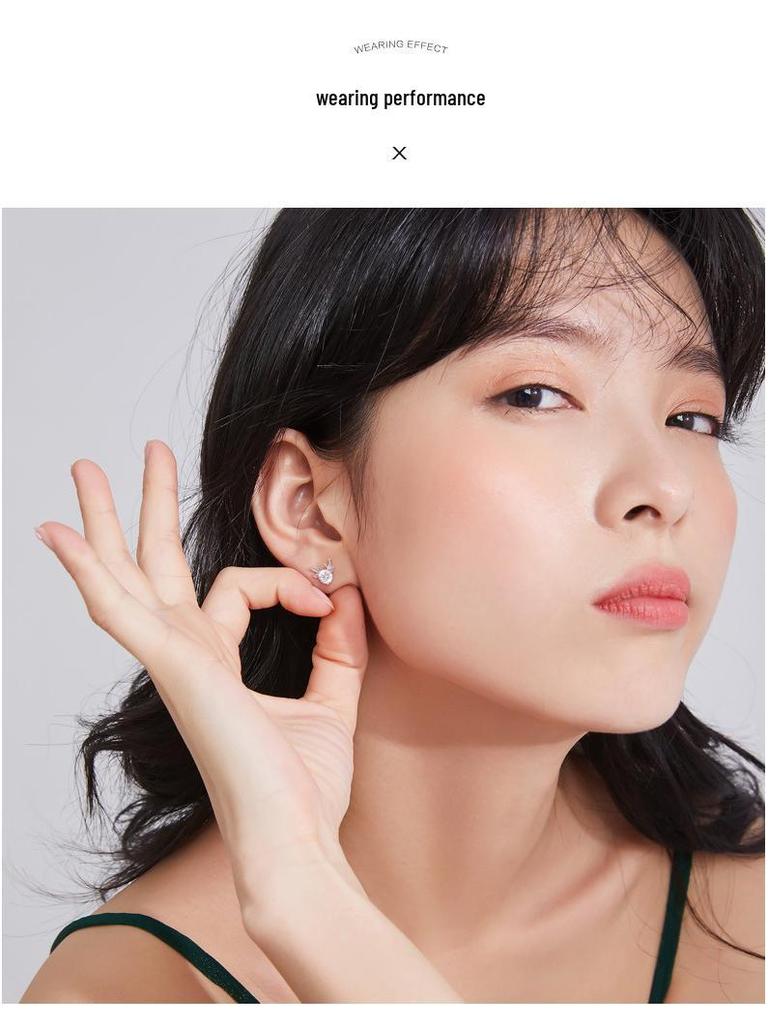 S925 Sterling Silver Little Deer Antler Stud Earrings - Light Luxury Christmas Jewelry Gift