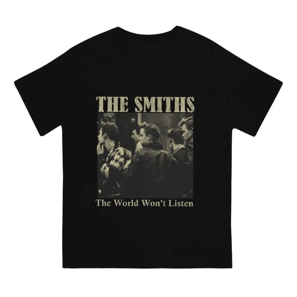 Футболка Smiths Vintage Pencil Drawing Style для мужчин, музыкальная повседневная футболка из чистого хлопка с круглым рукавом, футболка с принтом, одежда