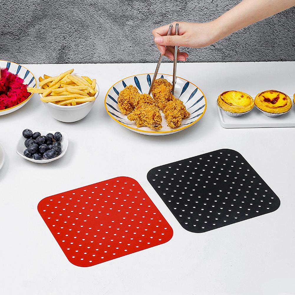 Подушечки для фритюрницы Многоразовые силиконовые формы Детали для аэрогриля Антипригарное покрытие для пароварки Круглая квадратная тарелка для хрустящей корочки Коврик для выпечки Кухонный аксессуар
