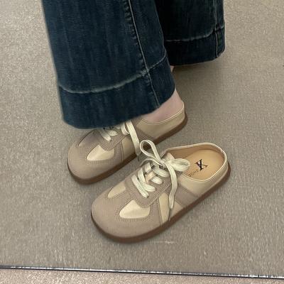 Baotou Half-slipper женские ретро немецкие кроссовки удобные женские ленивые туфли на толстой подошве и без задника