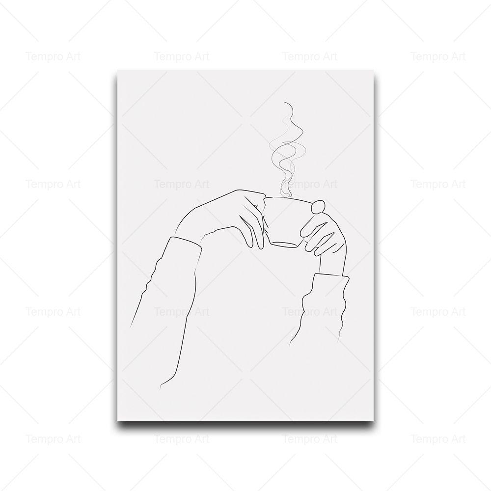 Funny Girl Reading Cocktail Coffee Posters Coffee Art Print Nordic Wall Art Canvas Painting Pictures Kitchen Cafe Bar Home Decor