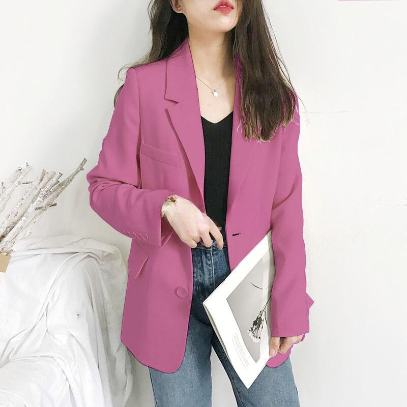 Elegant Blazer Women Fashion Vintage Suit Jackets Jackets Coat Office Lady Chic Classic Solid Casual Oversized Outerwear