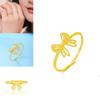 Precious Gold Plated Butterfly Bow Ring With Cute Geometric Design For Lovely Gifts