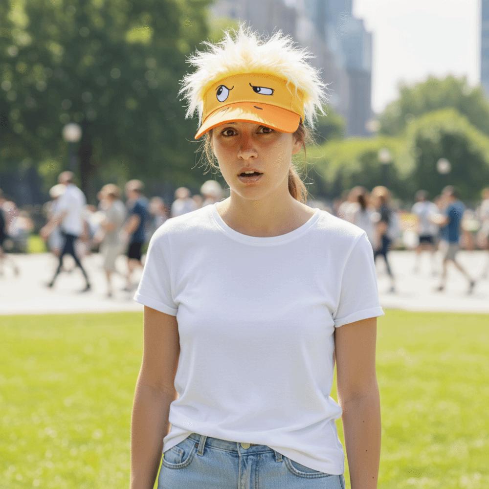 Breathable Embroidered Baseball Cap Soft Top Duck Tongue Cap Duckling Decorated Wig Cap Party Gift