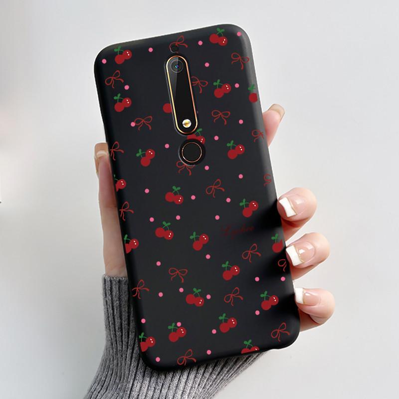 Cute Case For Nokia 6.1/Nokia 6.1 Plus/Nokia X6/Nokia6 Capa Printing Shell Protective Cover Soft Silicone Cartoon Black Casing