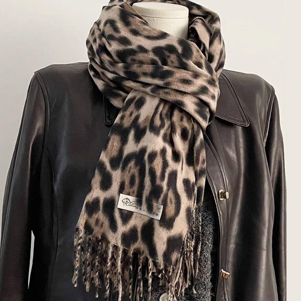 Imitation Cashmere Winter Warm Scarf Windproof Foulard Pashmina Hijabs Tassels Shawl for Women Man