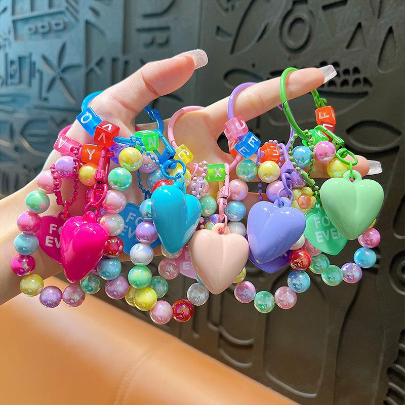 Handmade Luxury Tassel with Love Pendant Candy Cute Glossy Bag Charm Creative Accessory Bag Charm