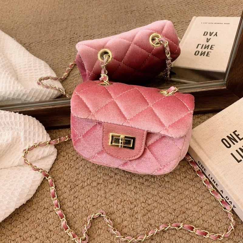Stylish Velvet Mini Chain Shoulder Bag For Children Perfect For Daily Wear