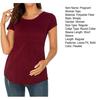 Pregnant Woman Tops Solid Color Round Neck Short Sleeve Tee Shirt Breathable Casual T-shirt Versatile Pregnancy Tops
