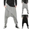 Мужские повседневные брюки с неровным подолом, свободные, однотонные, для йоги, хип-хопа
