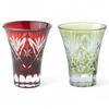 Mizukage Kiriko Pair of Glasses for Diameter X Star Fan Red Current Model J-kitchens Sake, 6.2 7.8cm, 60cc, Design, & Green,