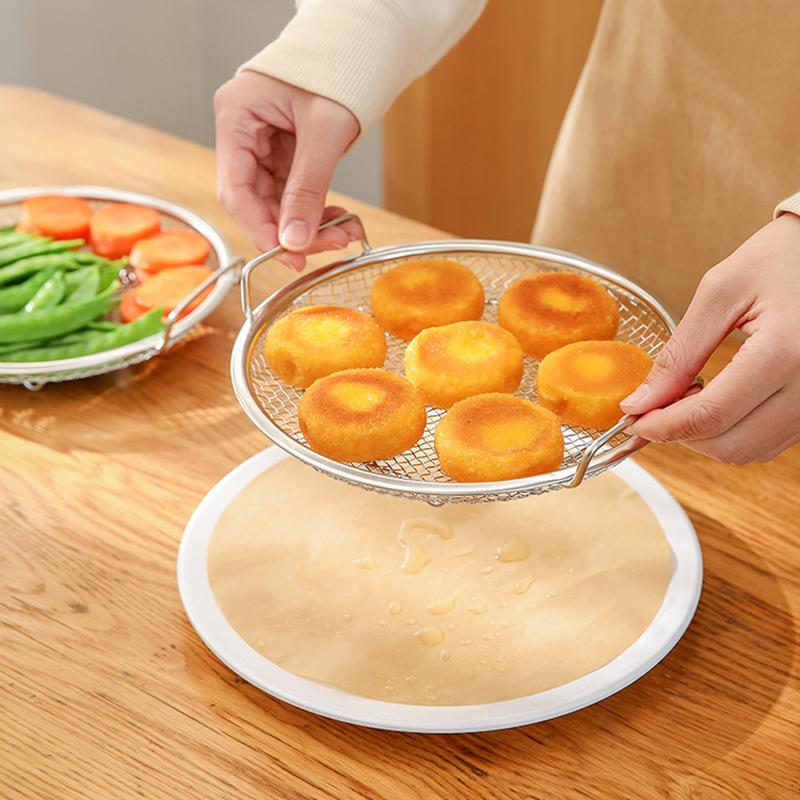 Kitchen Oil Strainer Pan Stainless Steel Frying Oil Strainer Pan Fine Mesh Strainer Basket For Frying Bbq Food French Fries