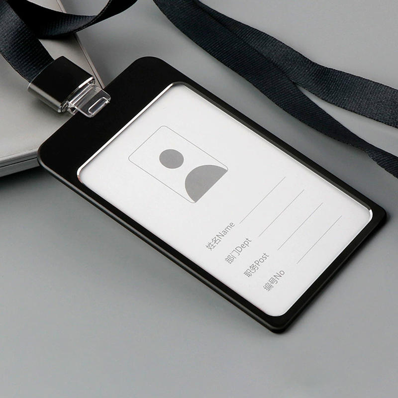 Metal Clip Buckle Aluminum Alloy Work Badge Card Holder Certificate Lanyard Chest Hanging Neck Brand Card Holder with Lanyard Rope Card Holder