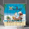 Shower Curtain Waterproof And Mildew-Proof Coconut Tree Beach Beach Bathroom Shower Curtain Shower Curtain Partition Curtain Free Punching