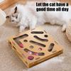 Puzzle Box Cat Toy Wooden Maze Game Box Interactive Kitten Peek Play Ball Toy Indoor Cats Hide And Seek Agility Toy