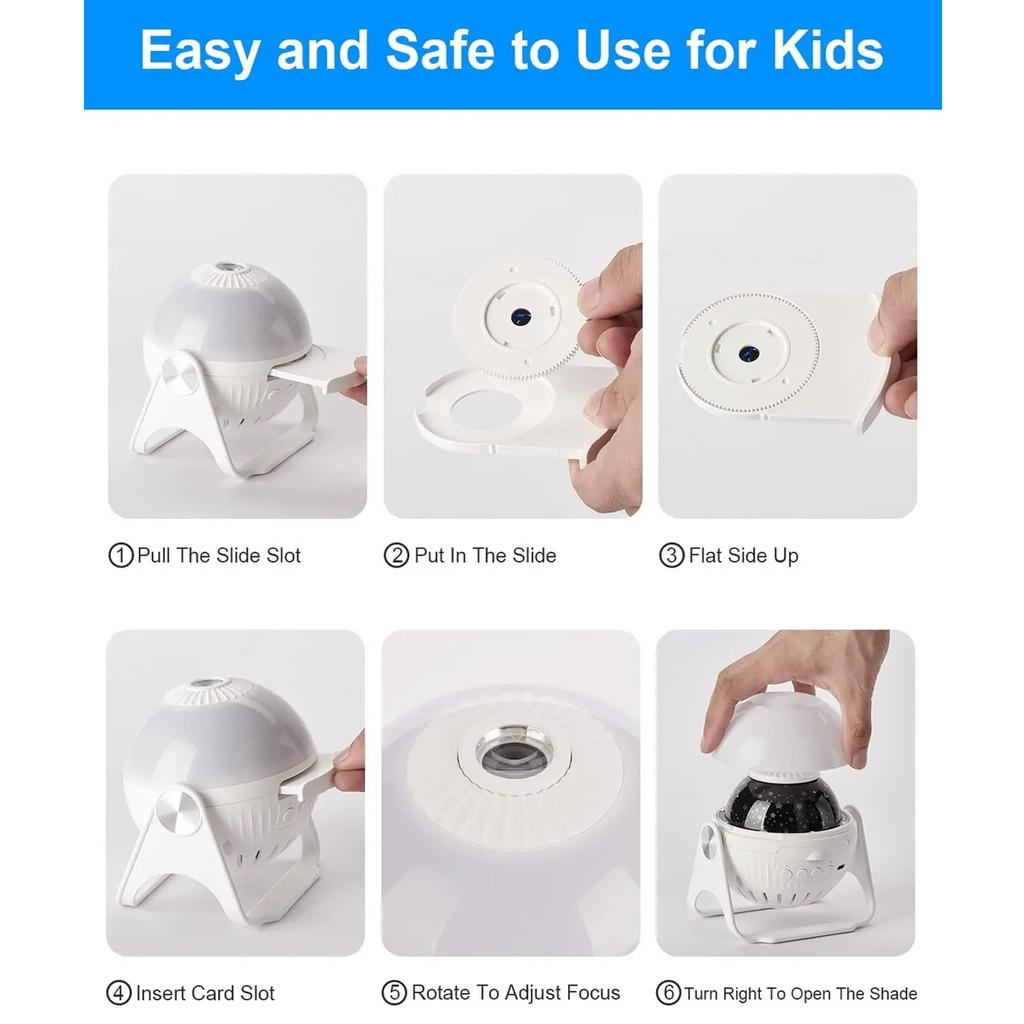 Звездный планетарий-проектор, вращающийся на 360°, светодиодный ночник-галактика, проекционная лампа для спальни, потолка, декора комнаты, подарка детям