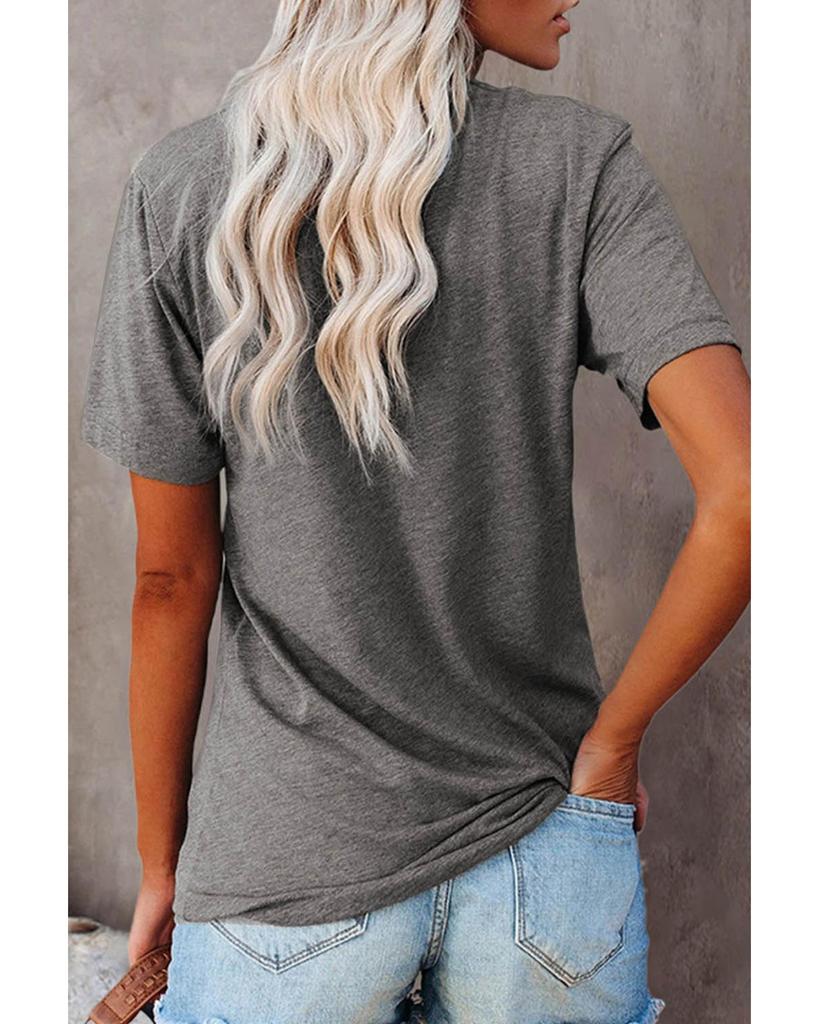 Azura Exchange Leopard Heart Shape Print Short Sleeve T-shirt