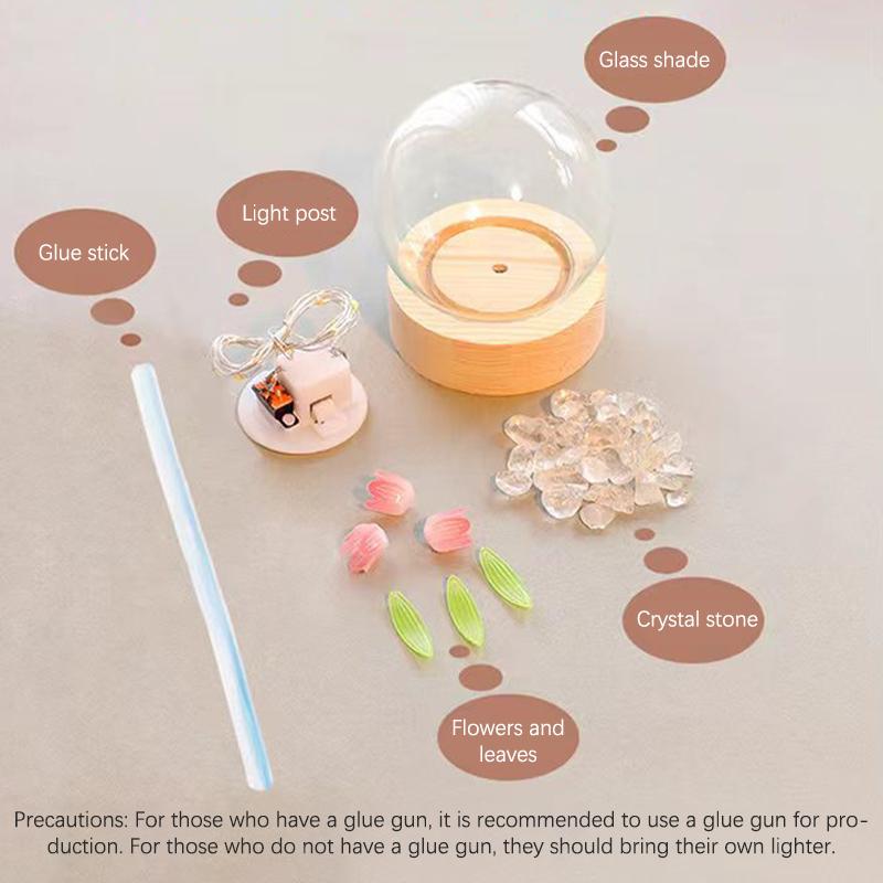 Led Tulip Glass Ball Night Light Home Bedroom Mini Flowers Lamps Wedding Party Decoration Valentines Day Birthday Gifts