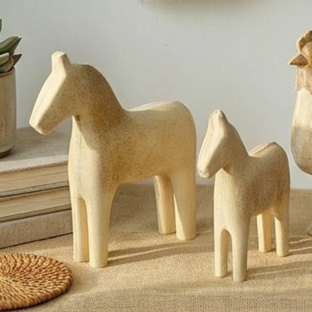 DIY Drawing Unpainted Horse Statue Handmade Painting Horse Figure Tabletop Display