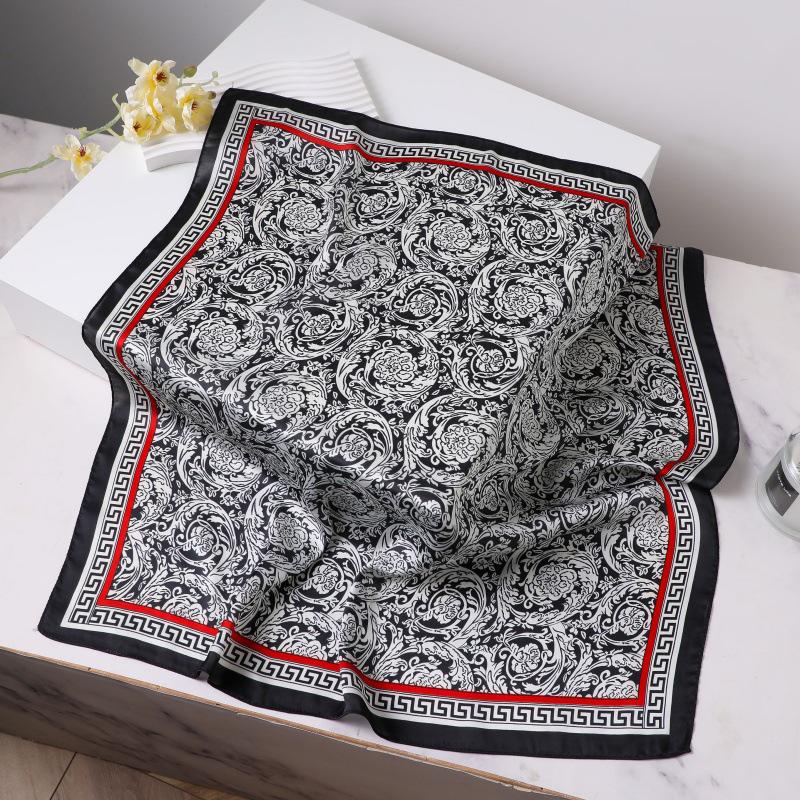 Шелковый женский квадратный шарф - Китайский стиль платок на голову для весны, лета, осени - Защита шеи и согревающий - Элегантный тонкий стиль для мамы