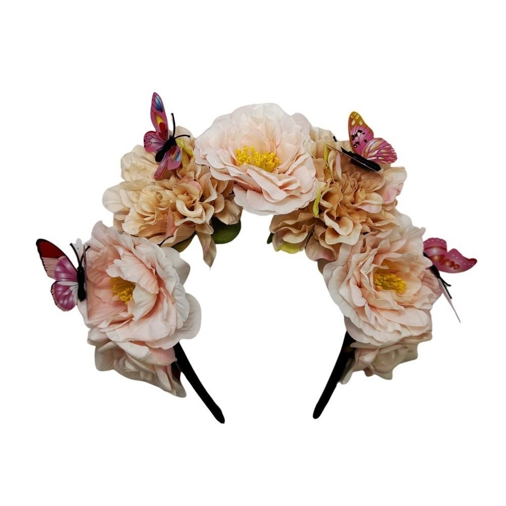 Bohemian Style Hair Hoop Artificial Flowers Headdress Trend Hairband  Women