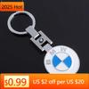 BAGA7 New 2025 Car Emblem Metal Key Keyring White Key Chain For BMW Series X1 X3 X4 X6 E90 E91 I3 I4 F30 F48 F30 F10 E30 E34 F02 Acces