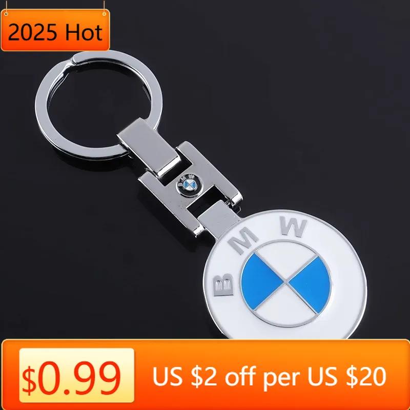 BAGA7 New 2025 Car Emblem Metal Key Keyring White Key Chain For BMW Series X1 X3 X4 X6 E90 E91 I3 I4 F30 F48 F30 F10 E30 E34 F02 Acces