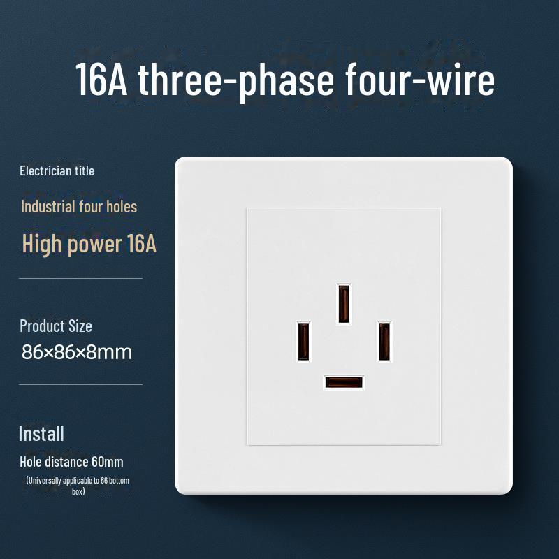 Розетка для кондиционера типа 86 высокой мощности, 20 А с выключателем и 25 А трехфазная четырехпроводная панель