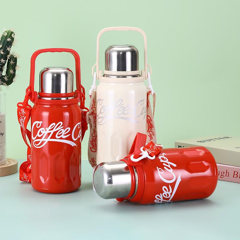 Термокружка из нержавеющей стали 316 л, большой емкости, в стиле Coca-Cola, портативная спортивная бутылка для воды для мужчин и женщин.
