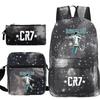 Kids Football Star Print Backpack Set With Shoulder Bag Pencil Case Oxford Fabric School Elementary Students