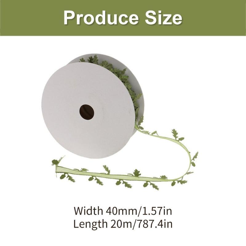 40ммХ20м Лента Лист Декоративная лента Рождественские упаковочные ленты для изготовления бантов Рождественское свадебное украшение Упаковка