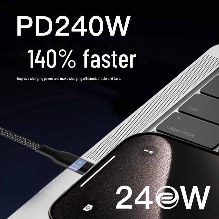 PD240W 65 Вт нейлоновый плетеный кабель для быстрой зарядки, двойной разъем Type-C для Apple 1516