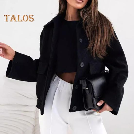 Женский шерстяной жакет с отложным воротником, однобортное пальто с плиссированным подолом, термобелье с длинными рукавами, для поездок на работу, свиданий, весна-осень-зима