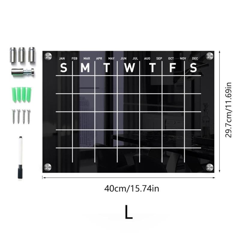 Weekly Planner Acrylic Board Clear Daily Record Board Wall Mounted To Do List Whiteboard Weekly Working Cooking Record Board