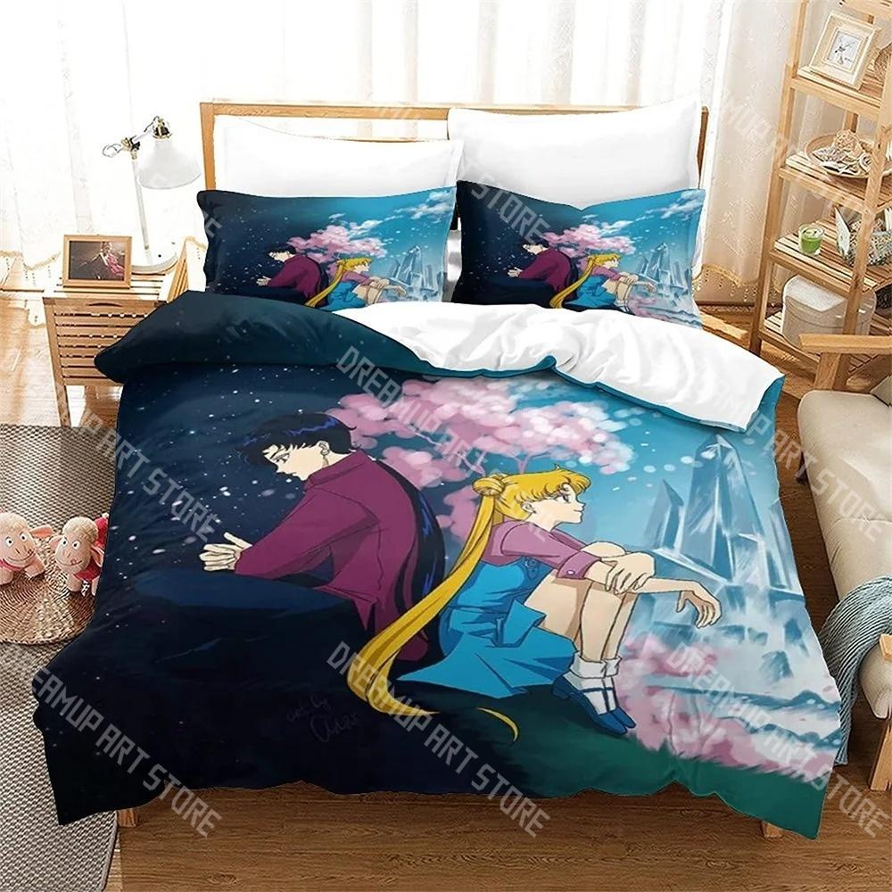 Модный S-Sailor Аниме M-MoonS Комплект постельного белья Односпальный Полуторный Двуспальный Queen King Размер Комплект постельного белья Комплекты пододеяльников для детской спальни Комплект простыней