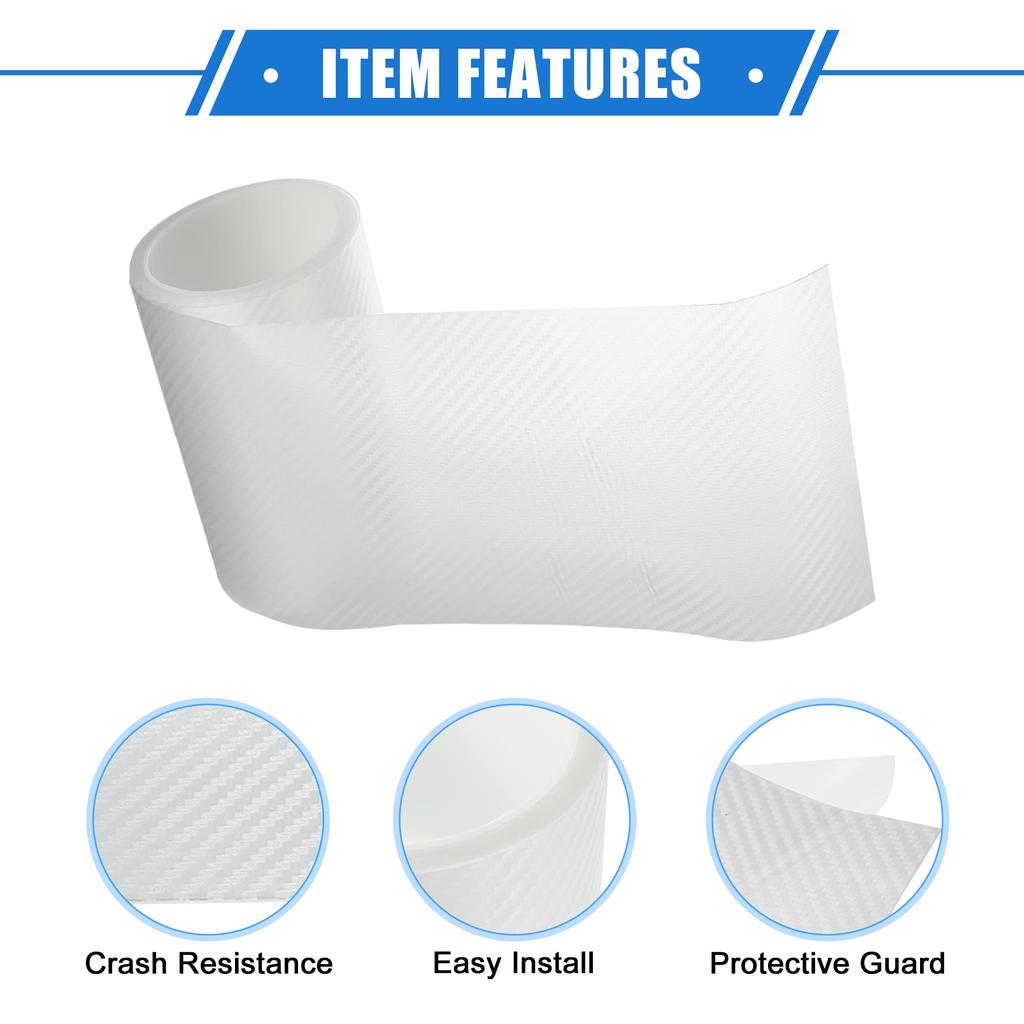 uxcell Car Door Sill Protector Film Carbon Fiber Universal for Acrylic with Scraper Tool Cover, 500x15cm, Pattern, Trucks, SUVs, Anti-Scratch, Clear,