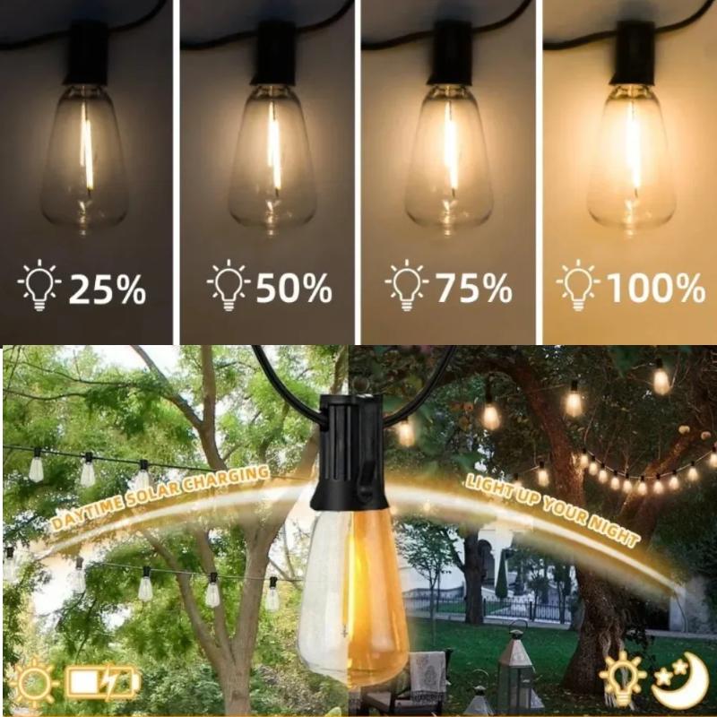 ST38 Waterproof Patio Lights Globe Outdoor for Garden Outside Backyard Porch LED String Lights Plastic Shatterproof Bulbs