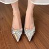 Fashion 2025 Women's Sheepskin Pointed Toe Slip-on Pleated Pumps Thin High Heel Elegant Ladies Slim Daily Dress Heeled Shoes for Woman