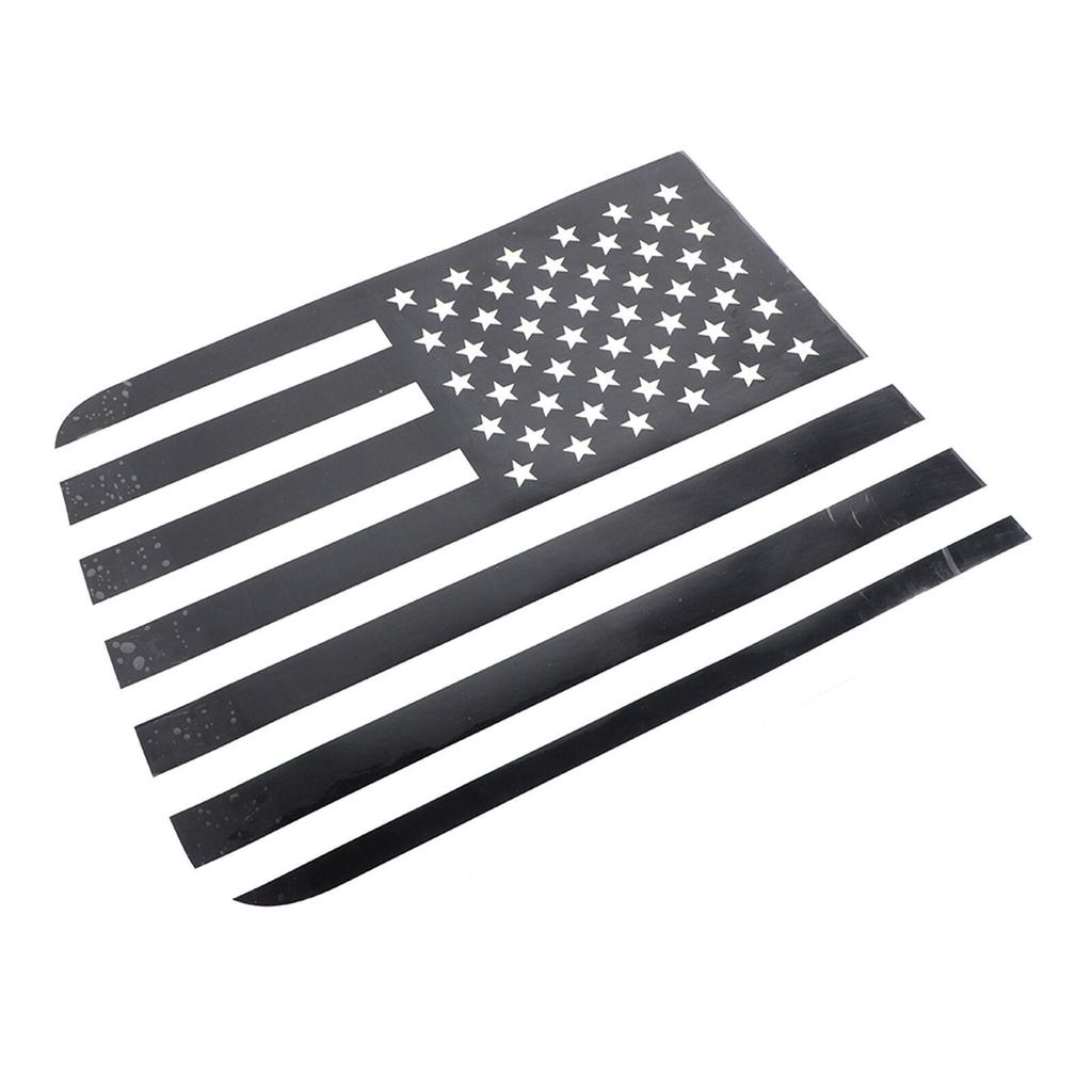 2x Black Rear Side Window Trim Stickers USA Flag Decal For 15-22 Ford F-150 F150
