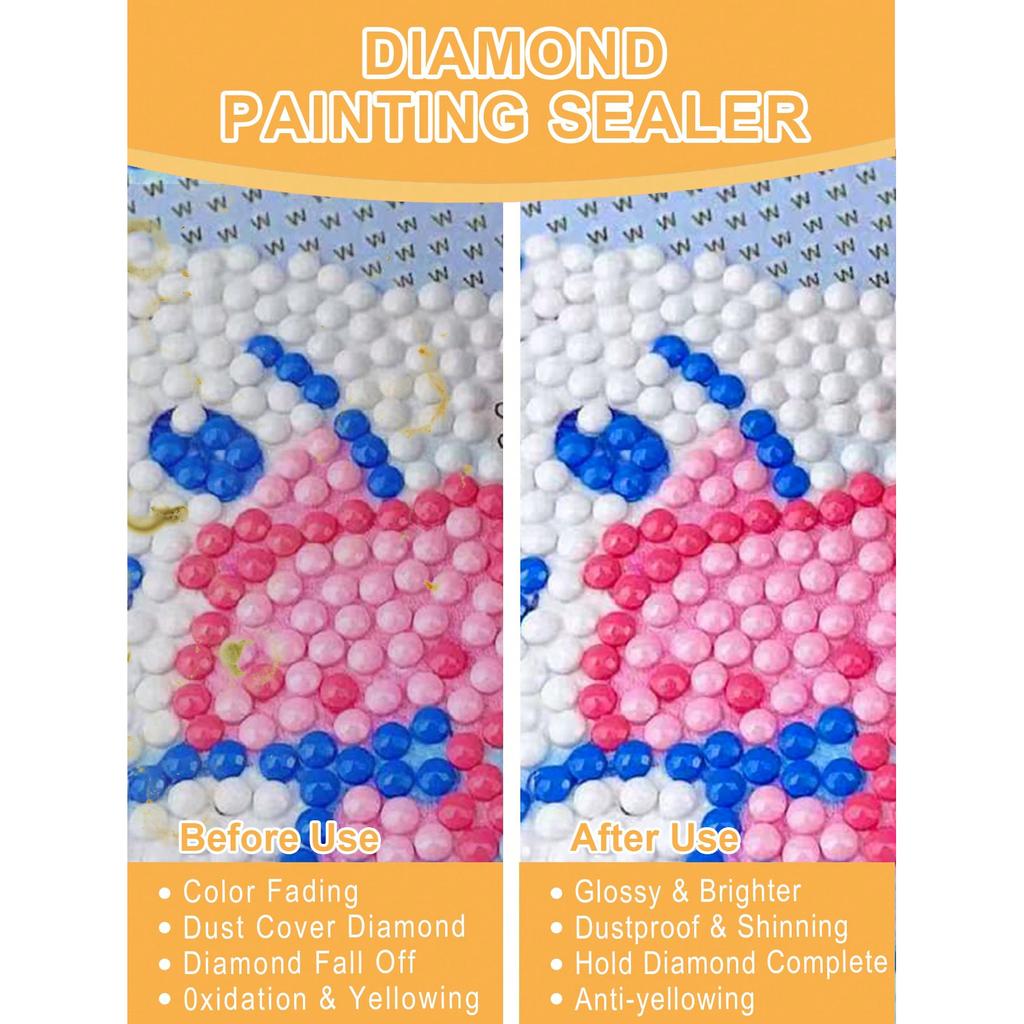 Набор для создания алмазной живописи 120 мл с 3 кисточками, клей для пазлов Diamond Art Sealer, аксессуары и инструменты для алмазной живописи для взрослых (4 унции)