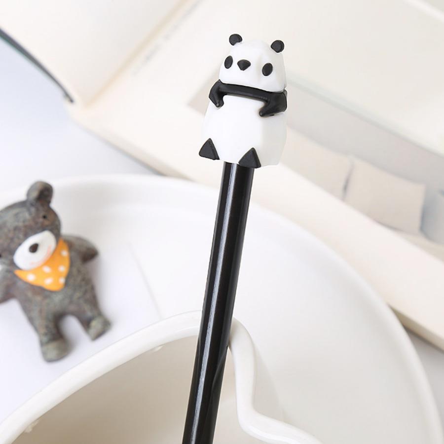 10pcs 0.5mm Silicone Head Gel Pen Creative Animal Shape Cartoon Pen Cute Learning Office Stationery Black Signature Pen