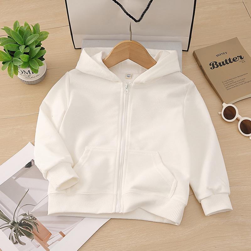 2024 Kids' Hoodie Cardigan with Zipper and Pockets - Boys' and Girls' School Uniform Outerwear