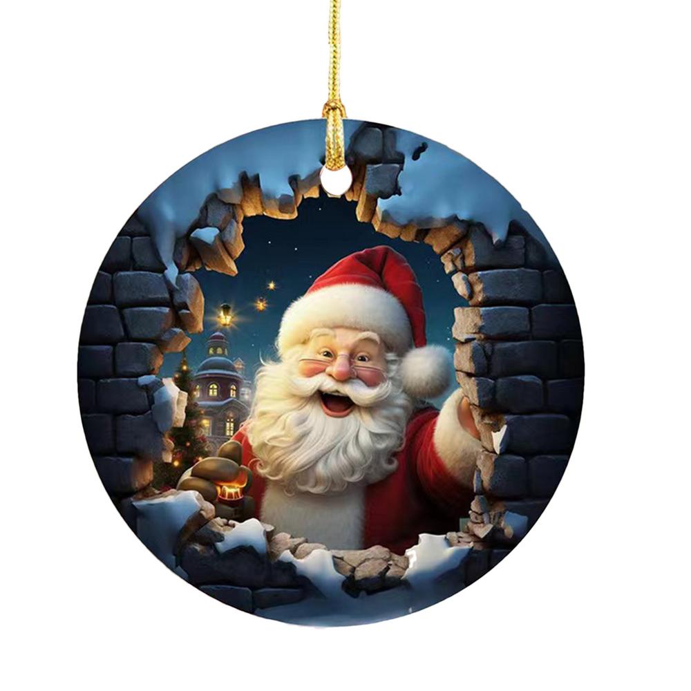 Snowman Ornaments For Christmas Tree Break Through Acrylic Window Ornaments 2D Creative Window Ornaments For Holiday Parties