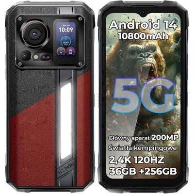 Смартфон HOTWAV Hyper 7 Pro 5G Прочный 36 ГБ+256 ГБ 6,6" FHD+ 10800 мАч Камера 200 МП Телефон Android 14 IP68/NFC/GPS/OTG Красный