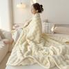Fluffy Soft Blanket Queen Size - 250x230cm Beige Soft Fluffy Warm Bed Blankets Bed, Camping, Picnic, Travel Lightweight Blanket