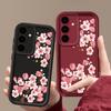 Мягкий чехол для телефона из ТПУ с розовым цветочным принтом для Samsung S25 Plus S24 FE S23 Ultra S22 A56 A16 A15 A55 A36 A06 A05 A35 A34, противоударный матовый чехол-бампер
