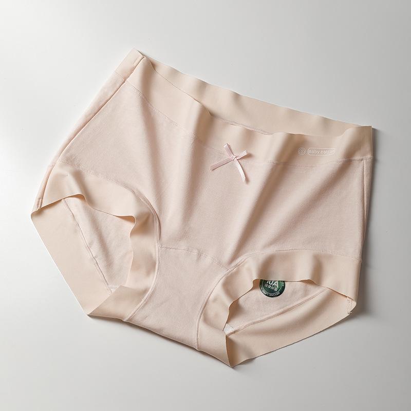 Женские весенне-летние трусы-слипы из чистого хлопка класса 10A с антибактериальным эффектом, с удлиненной ластовицей и средней посадкой